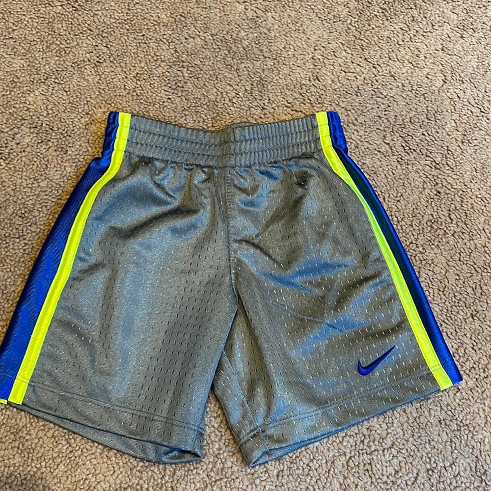 Nike gray blue and neon yellow mesh shorts, 24M - Picture 2 of 5